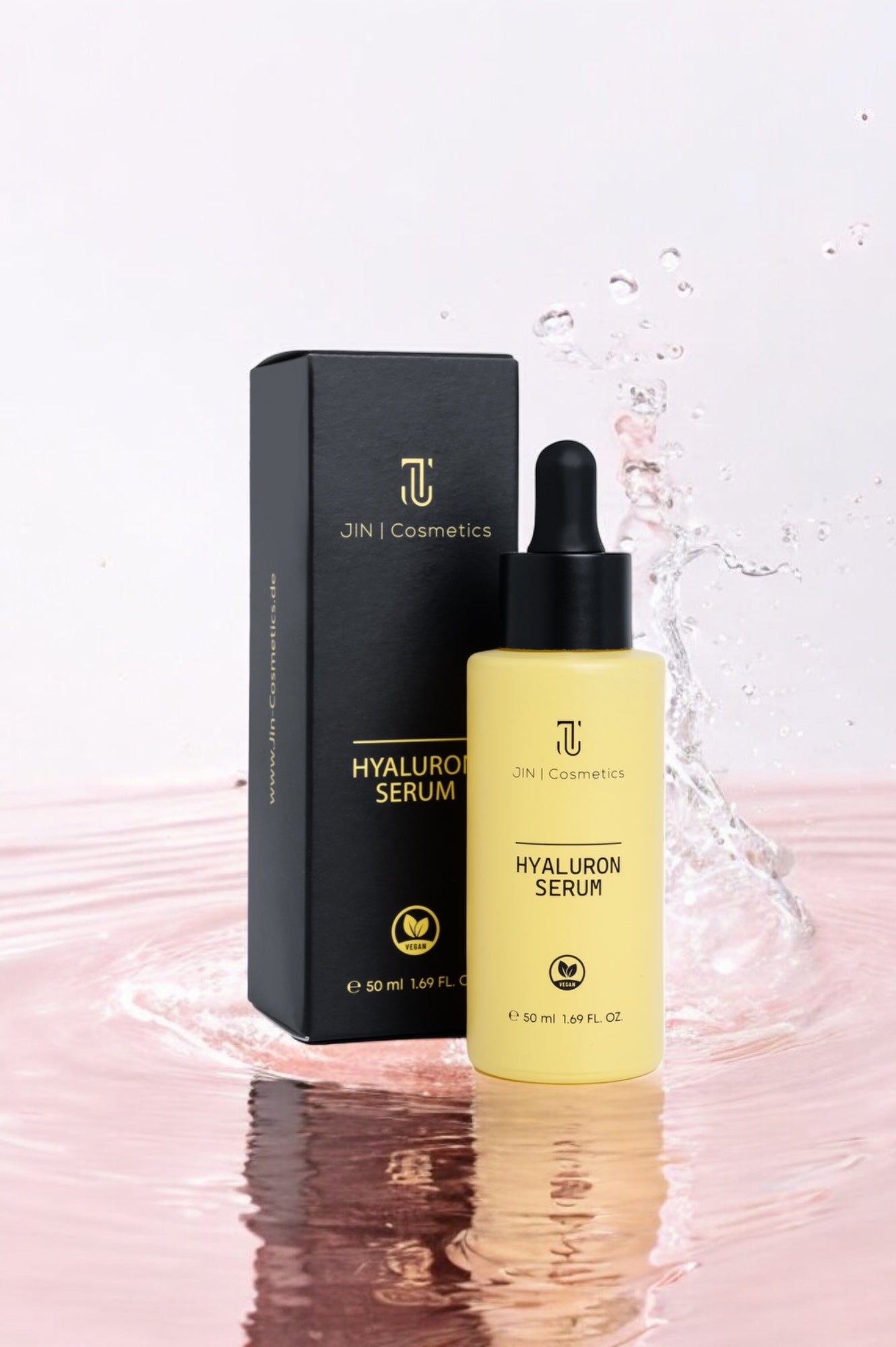 Hyaluron Serum mit Aloe Vera, Rosenwasser & Vitaminen – vegane Feuchtigkeitspflege